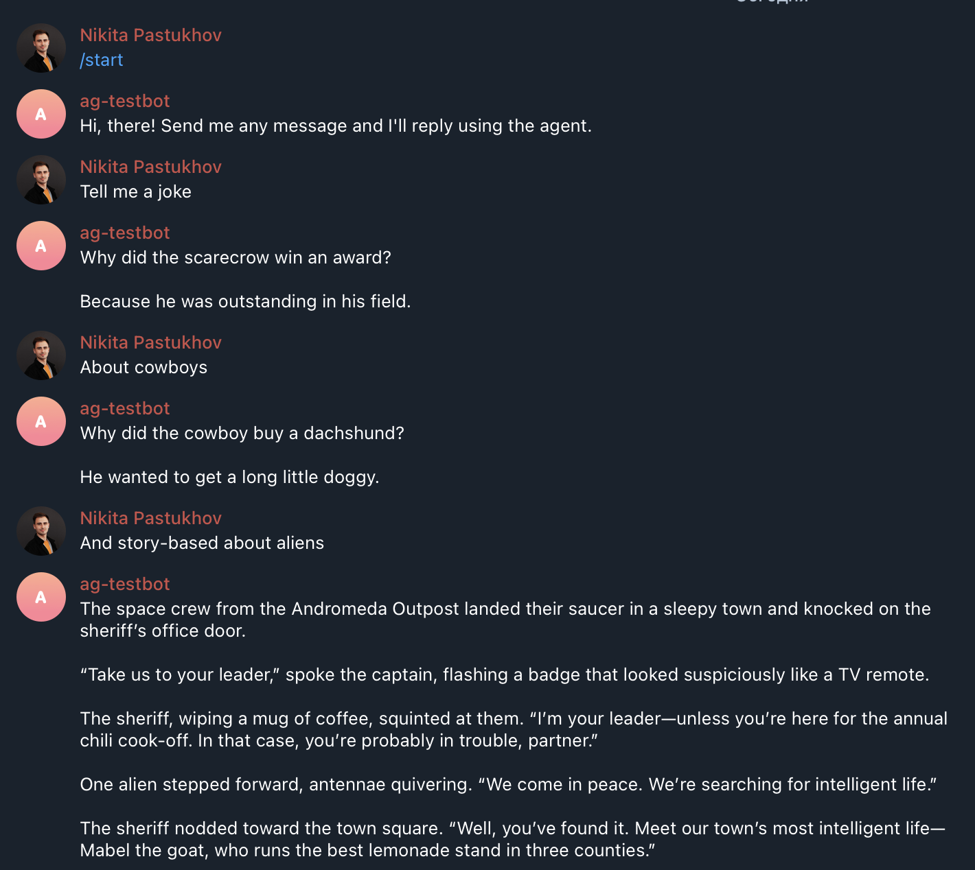 Telegram conversation using one MemoryStream per chat